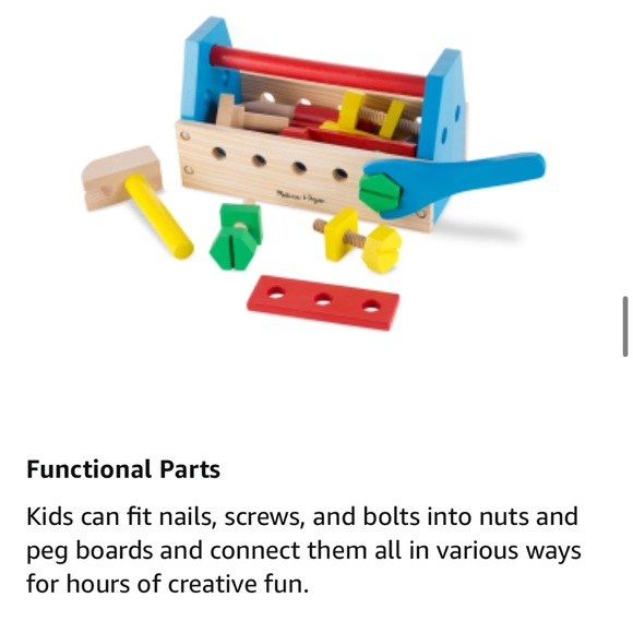 Melissa & Doug Take-Along Tool Kit Wooden Construction Toy (24 pcs) - Picture 11 of 17